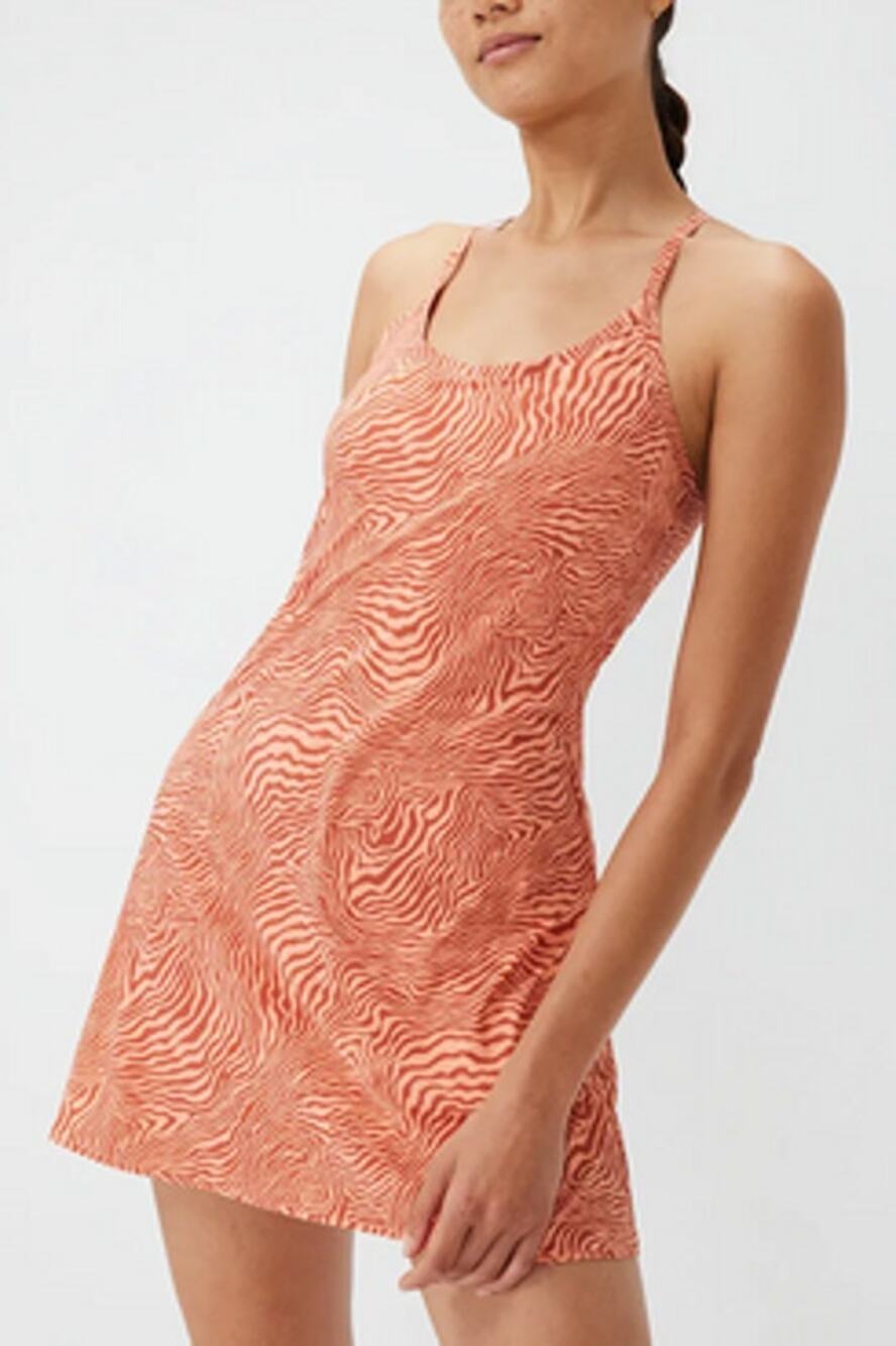 Outdoor Voices Crossback Strap Exercise Mini Melon Zebra Print Women's Size XXS